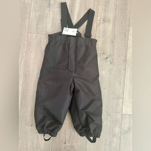 H&M children's black Snow Pants with Adjustable Suspenders -Size 12-18 mos. NWT